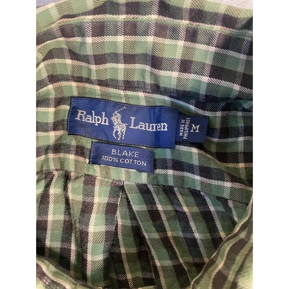 Polo‎ Ralph Lauren Shirt Mens Medium Multicolor Plaid Long Sleeve Button Casual